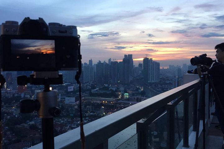 Golden hour on the rooftop