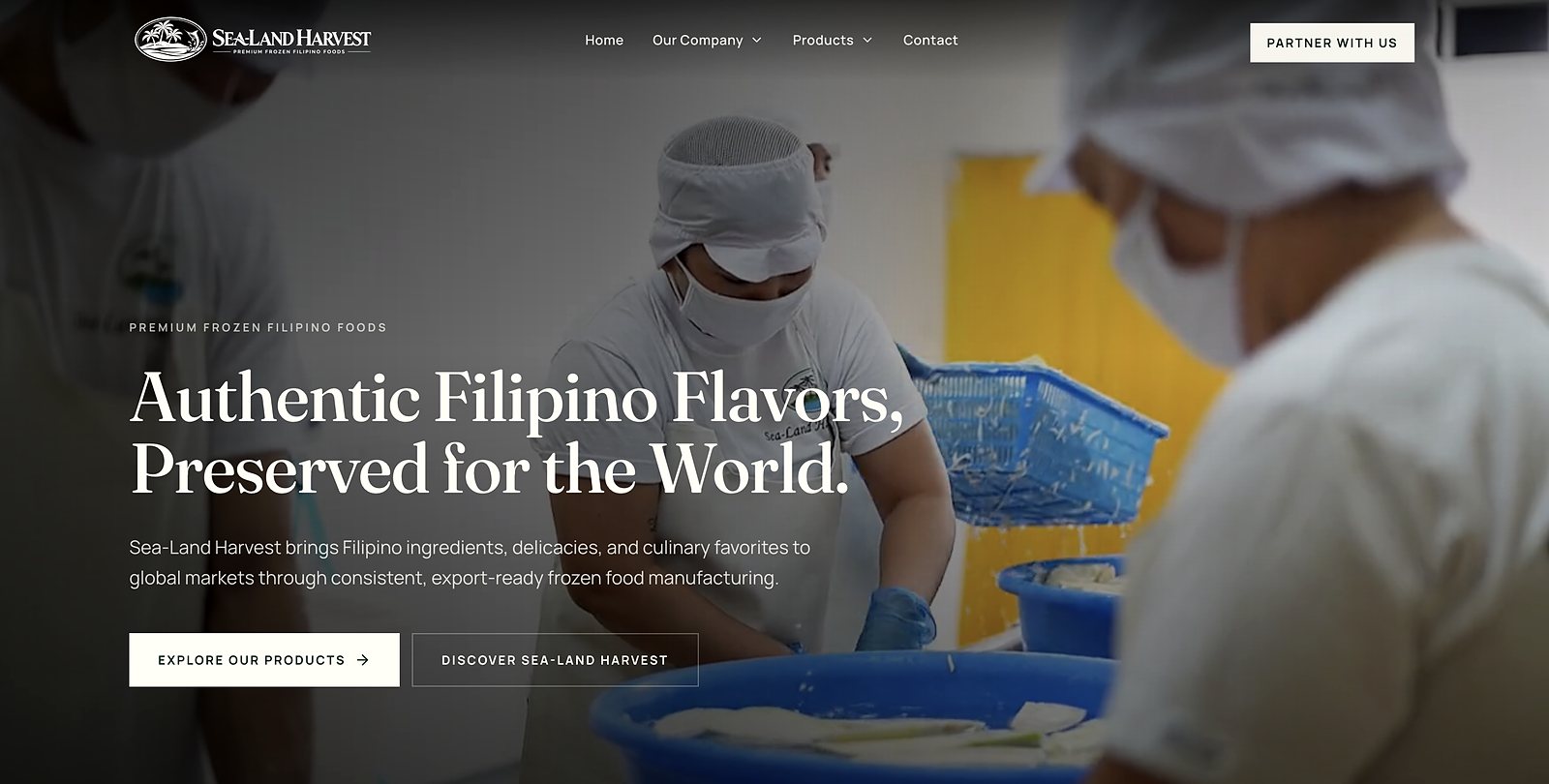 Sea-Land Harvest website homepage
